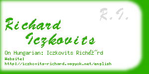 richard iczkovits business card